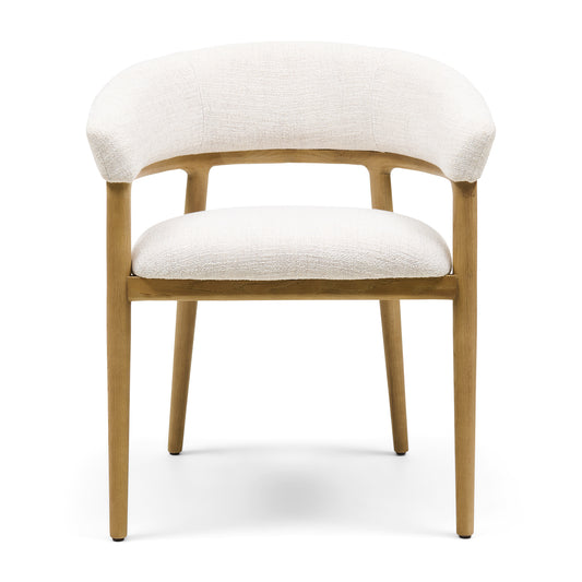 Nantes Dining Armchair, Rich Tweed, Antique White