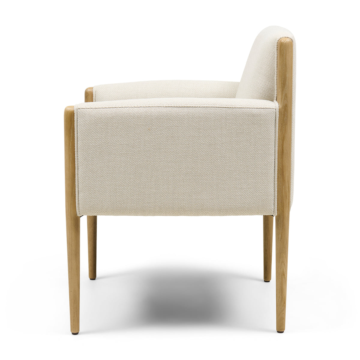Le Mans Dining Armchair, Structured Weave, Classic Beige