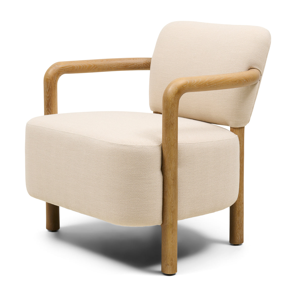 Lech Armchair, Herringbone Weave, Beige