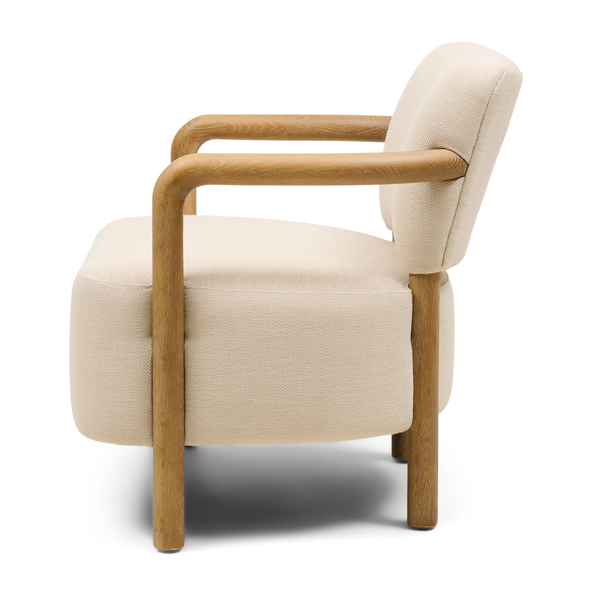Lech Armchair, Herringbone Weave, Beige