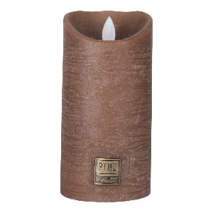 LED Light Candle rustic brown moveable flame L