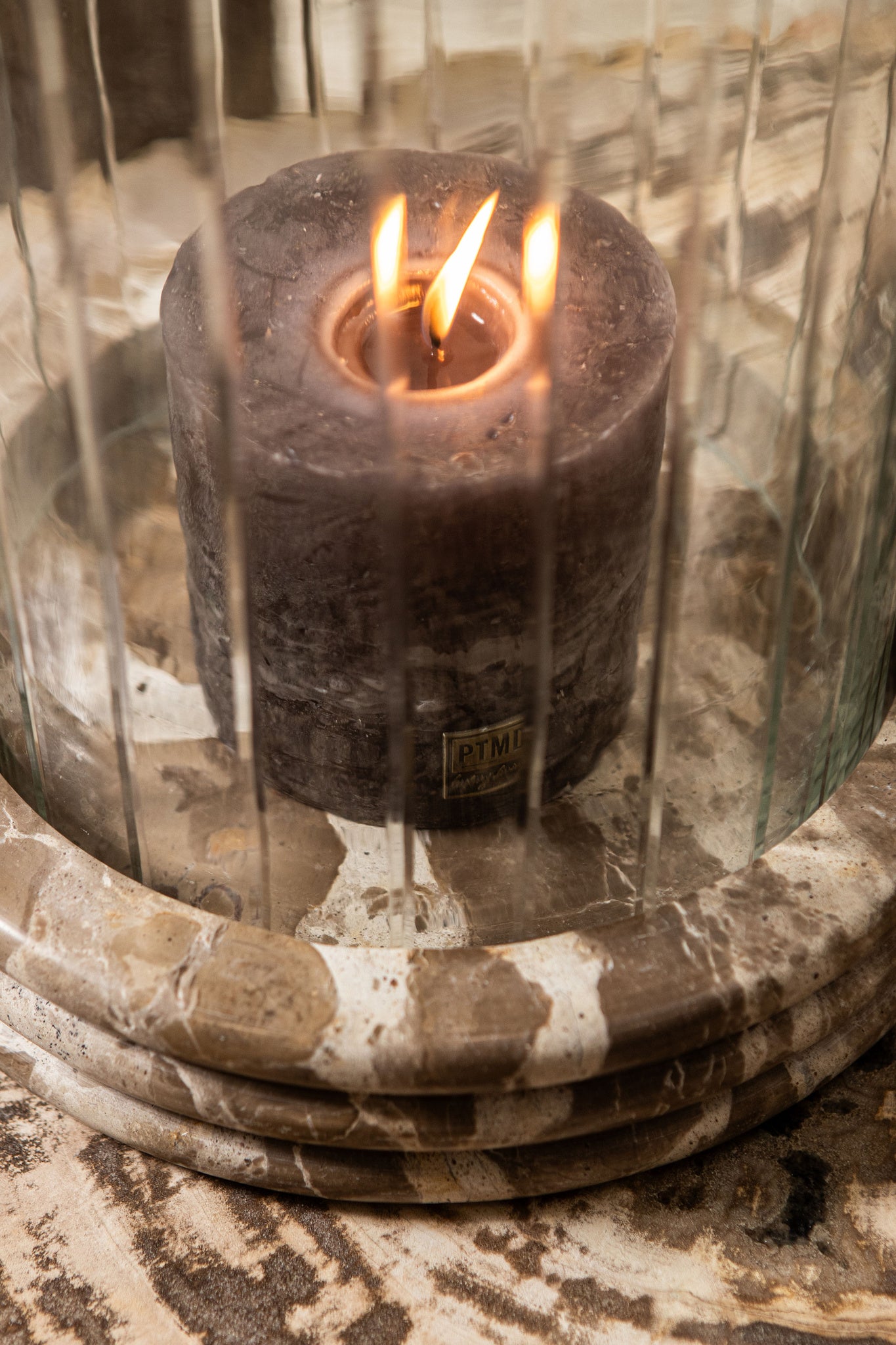 Jolee Clear Marble stormlight carved glass round