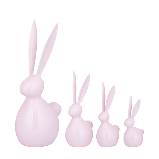 Zariah Light Pink casted alu rabbit statue XL