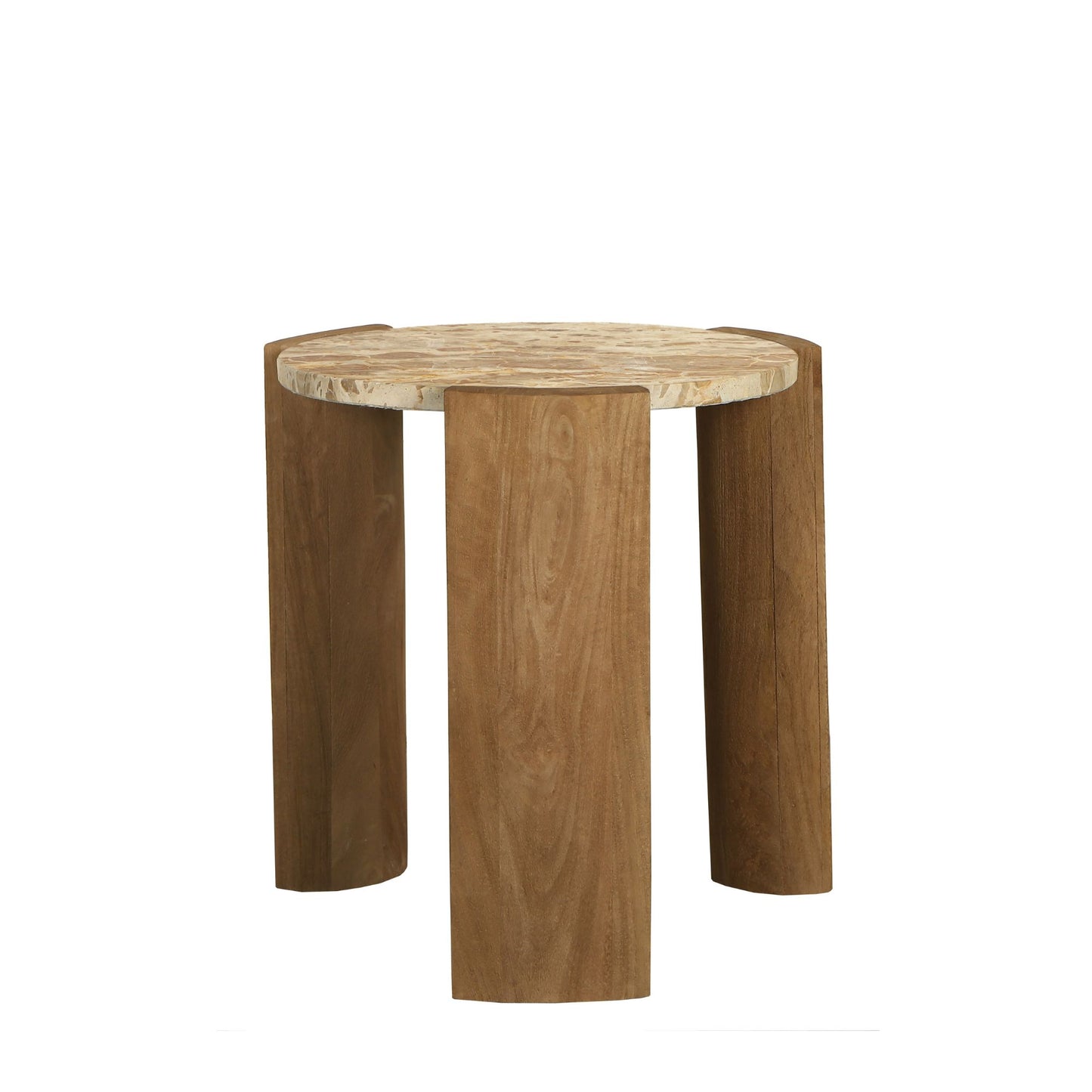 Javina Natural marble coffeetable mangowood base
