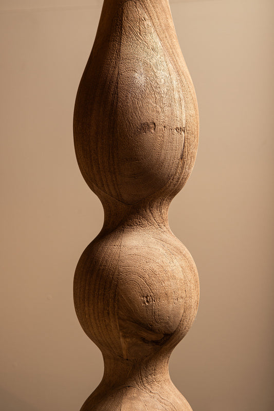 Altus Natural mango wood floor lampbase smooth rnd