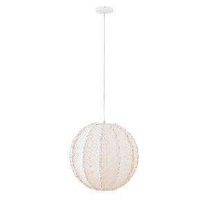 Myka Cream jute hanging lamp ball shape S