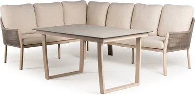 Tierra Outdoor 6-zits diningset Liv beige rechts