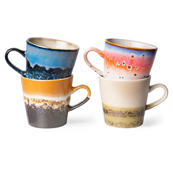 70s ceramics: americano mugs, pegasus (set of 4)
