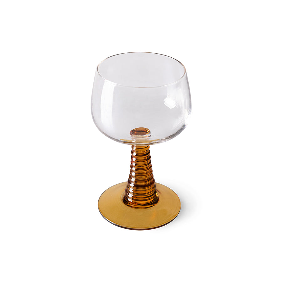 Swirl wine glass high, ochre