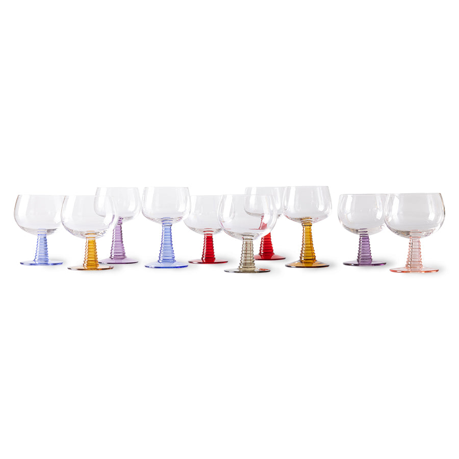 Swirl wine glass high, ochre