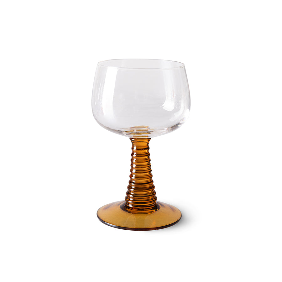 Swirl wine glass high, ochre