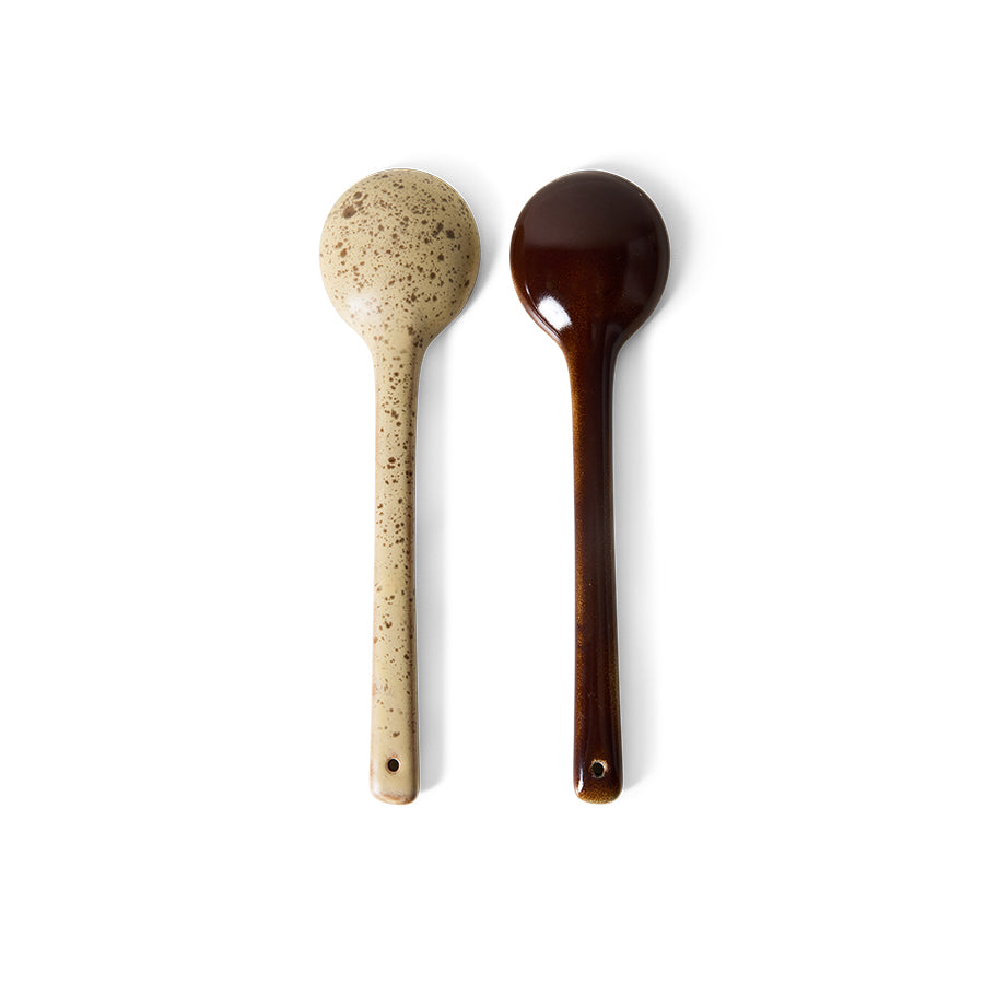 70s ceramics: serving spoons, hills (set of 2)