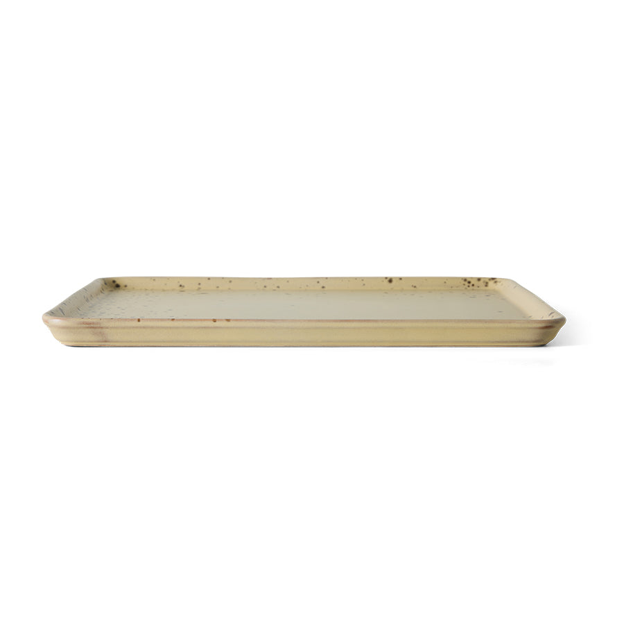 70s ceramics: large tray, grit