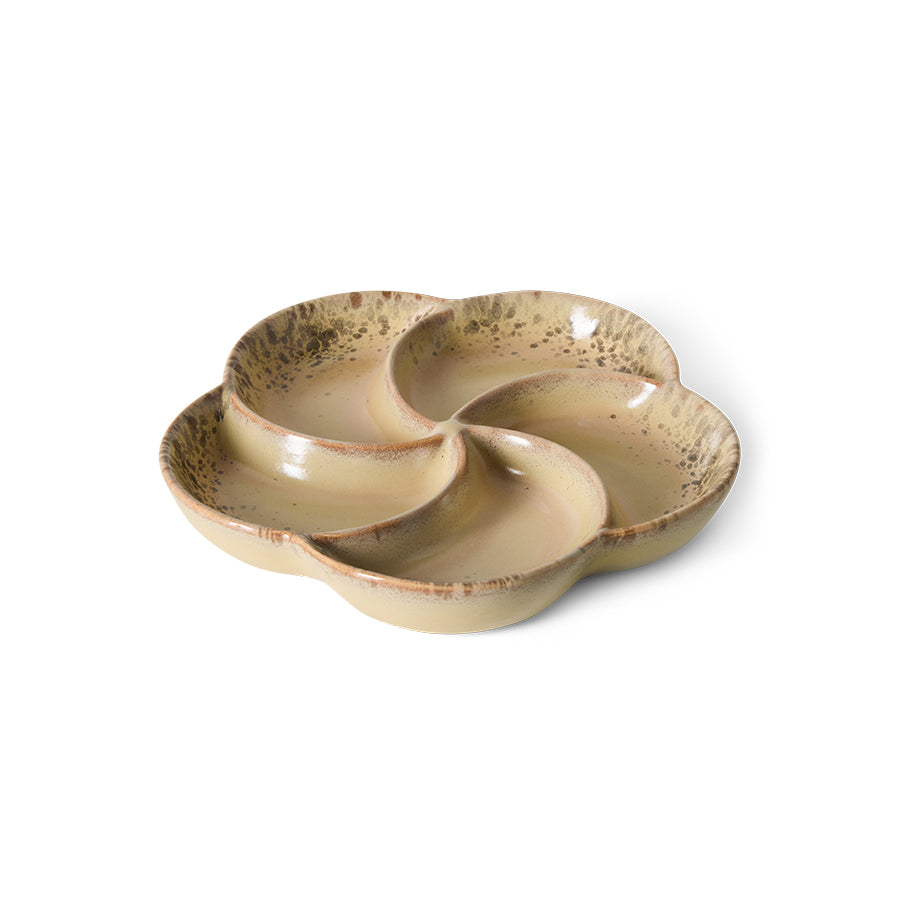 70s ceramics: snack tray, grit