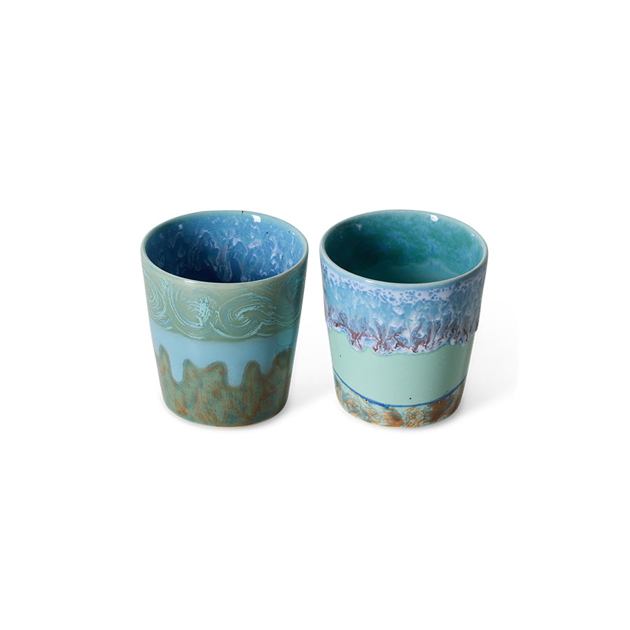 70s ceramics: Van Gogh coffee mugs, self portrait (set of 2)