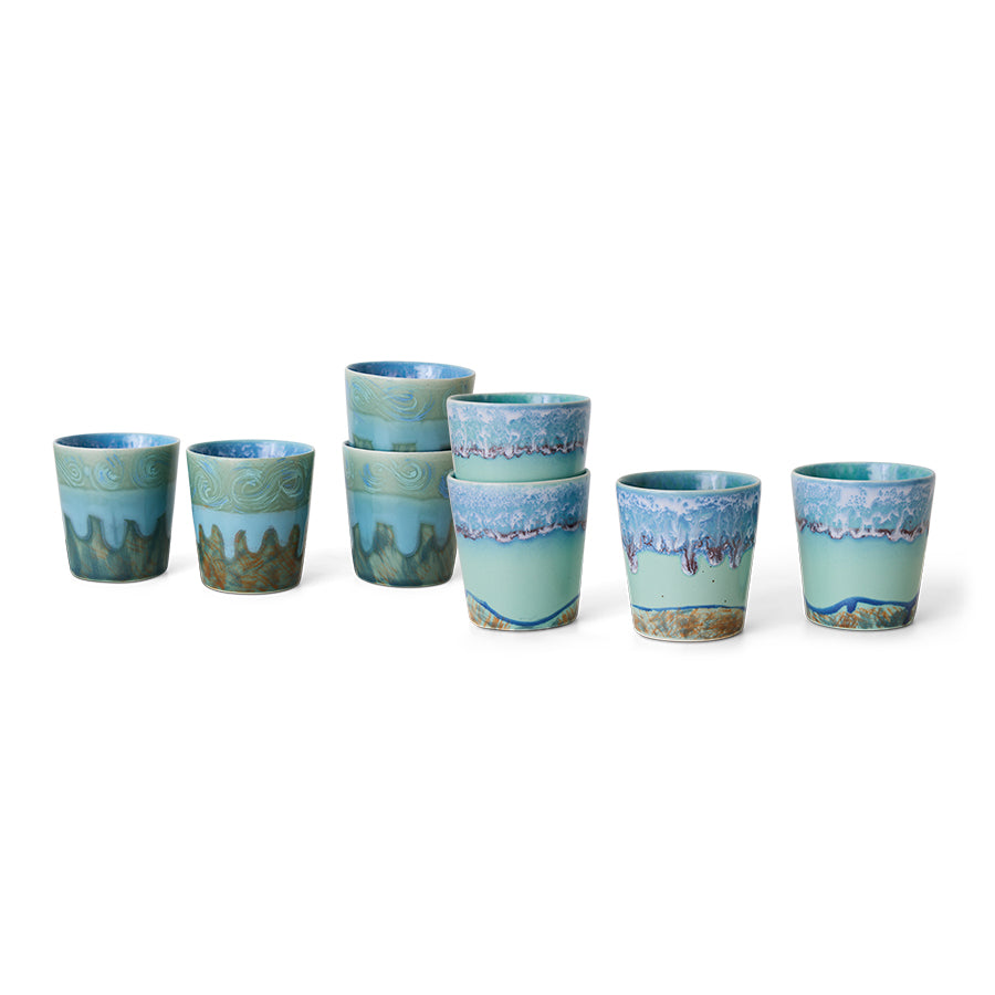 70s ceramics: Van Gogh coffee mugs, self portrait (set of 2)