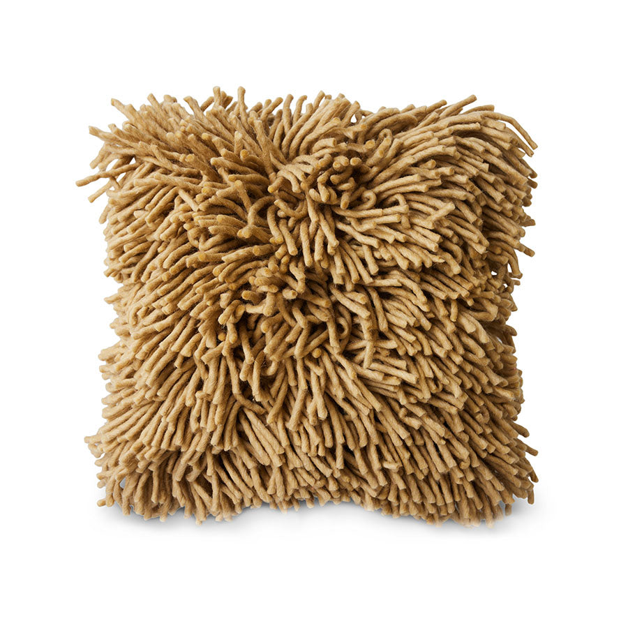 Rugged woolen cushion olive (50x50cm)