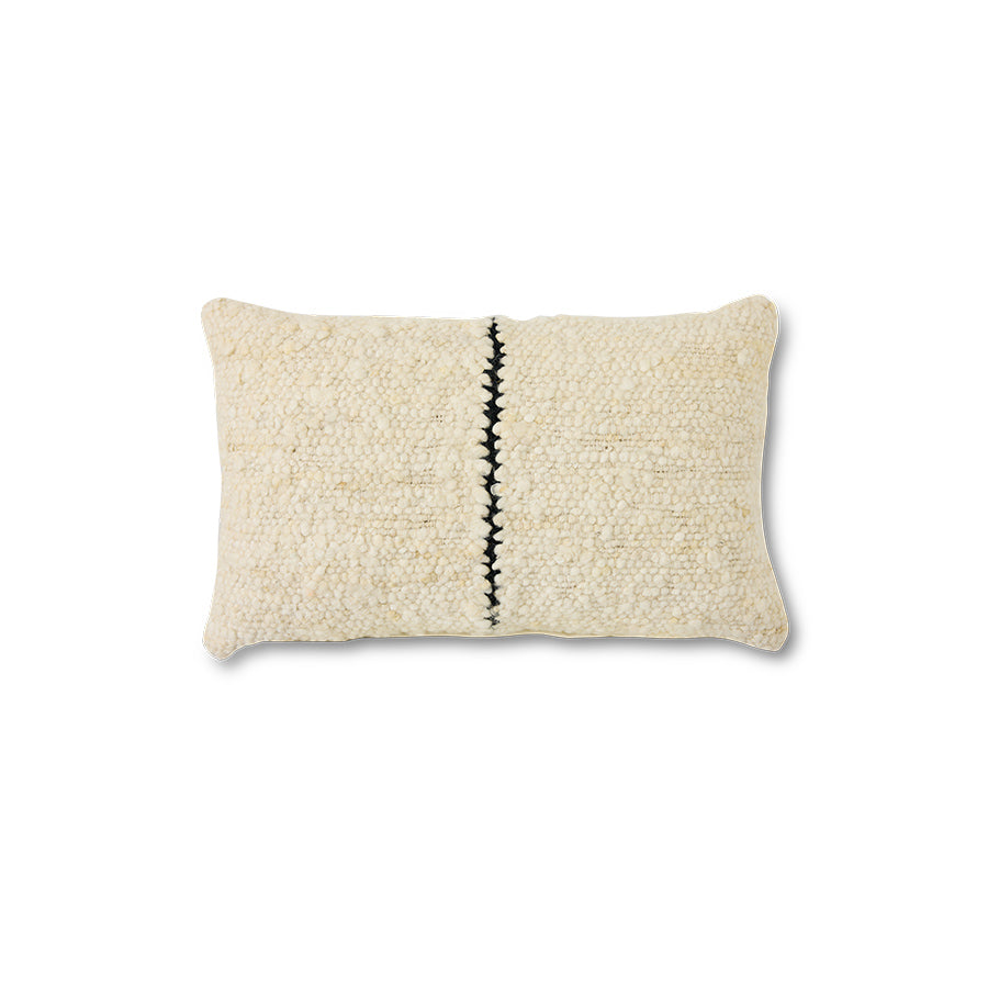 Natural wool striped cushion (50x30cm)