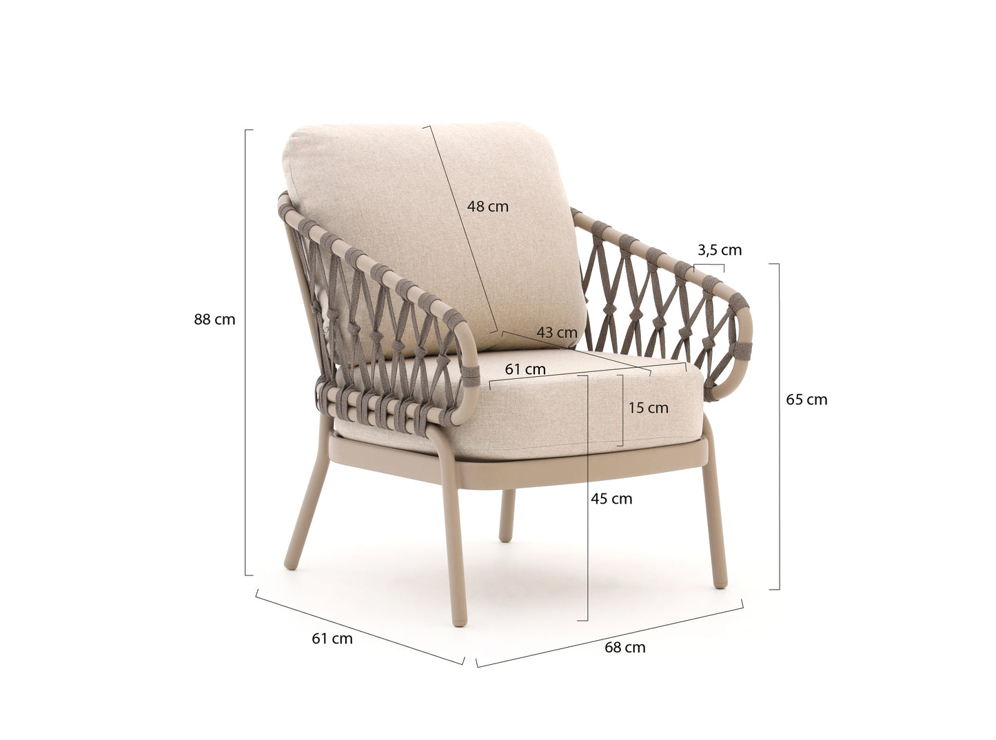 Tierra Outdoor Natal/Moreno ø 150cm low dining tuinset 5-delig