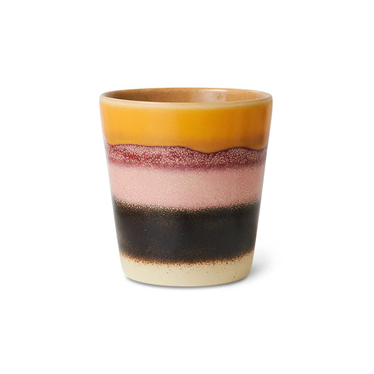 70s ceramics: coffee mug sunset